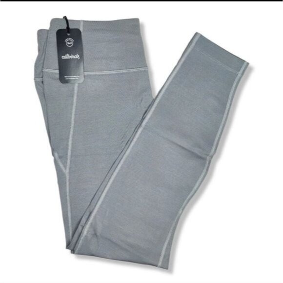 Allbirds Natural Leggings Large Gray Hidden Pocket Compression Activewear Sports - Picture 1 of 10